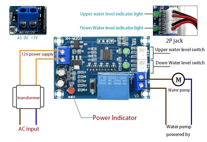 WATER LEVEL CONTROLLER, 12V RELAY, XH-M203