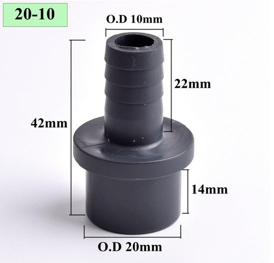 AQUARIUM POND FLEXIBLE HOSE TO SOLVENT WELD PIPE PVC FITTING 8 10 12 20 25 32mm