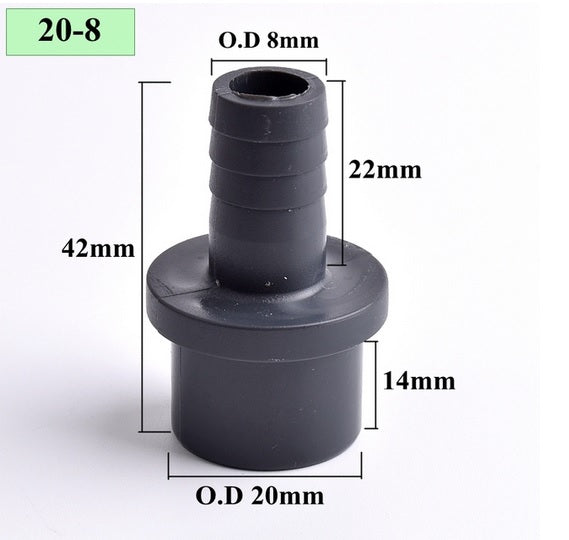 AQUARIUM POND FLEXIBLE HOSE TO SOLVENT WELD PIPE PVC FITTING 8 10 12 20 25 32mm