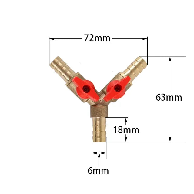 AQUARIUM / POND Y SPLITTER AIR REGULATOR TAP VALVE 6 8 10 12mm