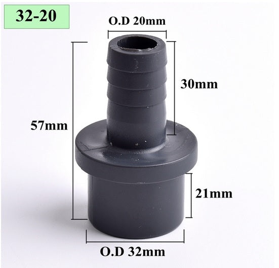 AQUARIUM POND FLEXIBLE HOSE TO SOLVENT WELD PIPE PVC FITTING 8 10 12 20 25 32mm