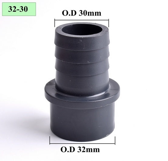 AQUARIUM POND FLEXIBLE HOSE TO SOLVENT WELD PIPE PVC FITTING 8 10 12 20 25 32mm