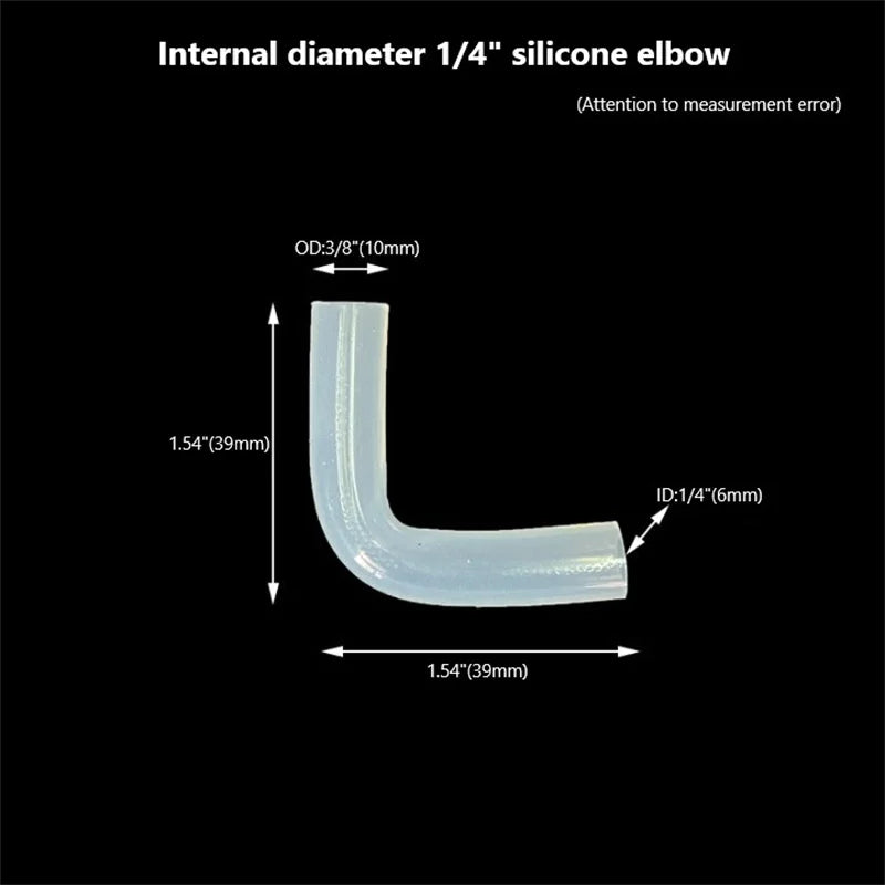 AQUARIUM / POND SILICONE AIR PUMP ELBOW WATER FLEXIBLE 4 6 8 10 12 16 20 25 32mm