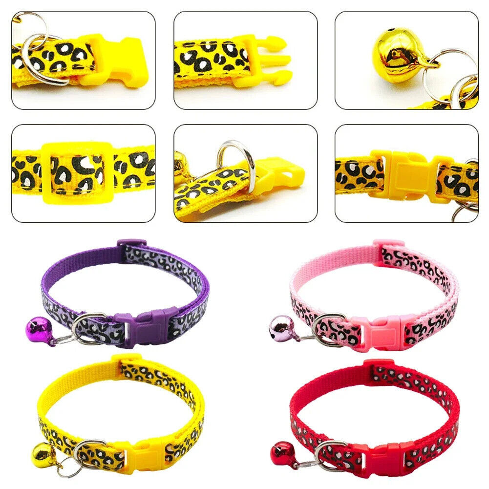 CAT / KITTEN LEOPARD PRINT COLLAR SAFETY COLLAR