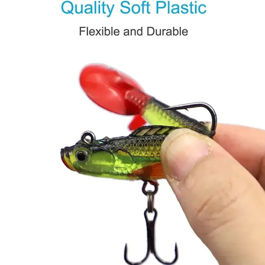 6 x SOFT WOBBLER FISHING LURES SET 9cm