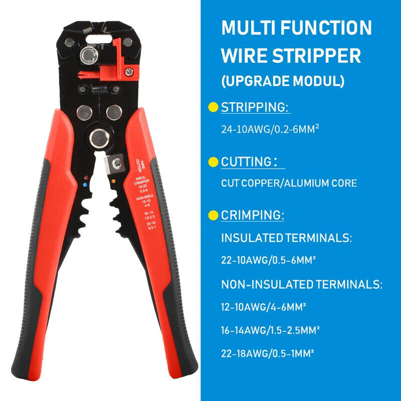 RED AUTOMATIC WIRE STRIPPERS HAND TOOL