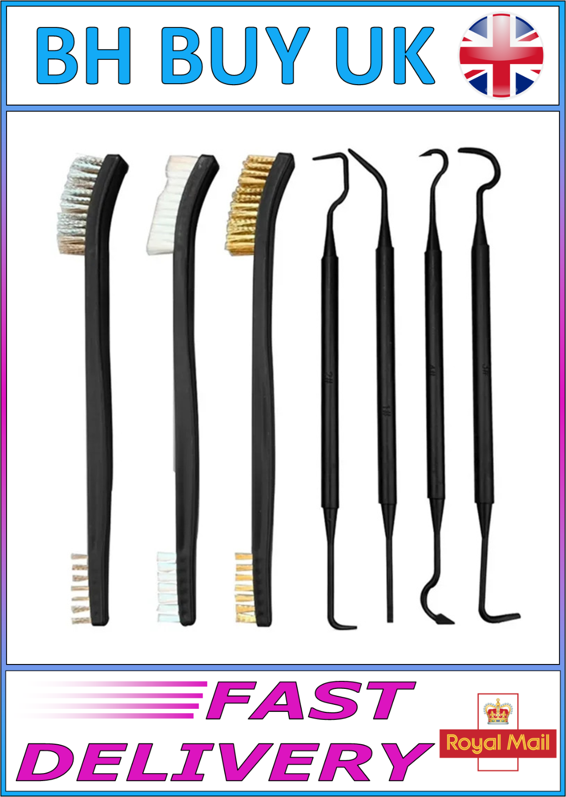 7 x CLEANING BRUSH & PICK SET