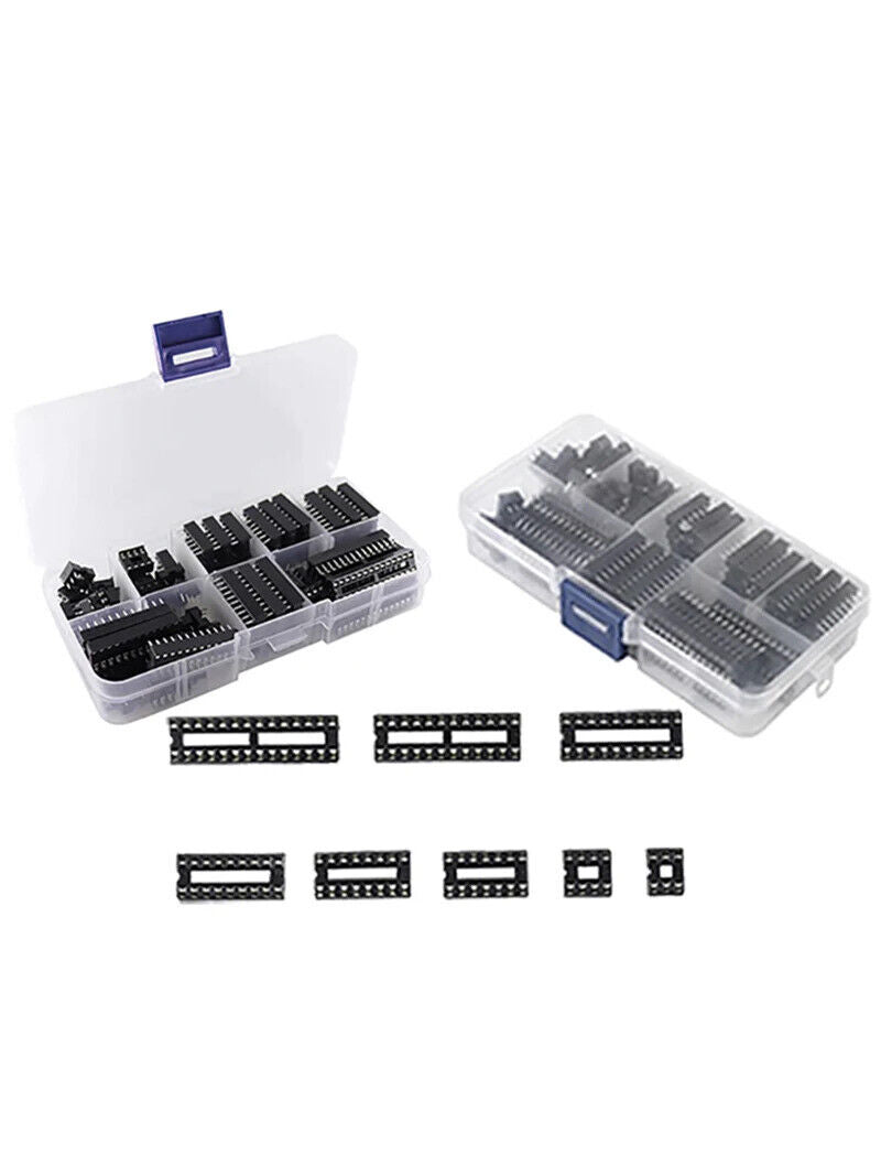 66 x DIP IC SOCKETS ADAPTOR SOLDER TYPE KIT, 6 8 14 16 18 20 24 28 PIN CONNECTOR