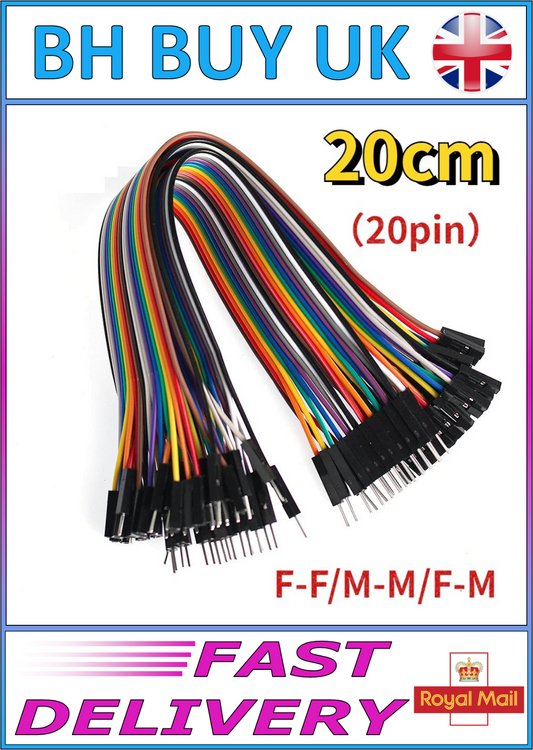 20 PIN JUMPER WIRE DUPONT LINE 20cm M-M M-F F-F, ARDUINO BREADBOARD DIY KIT