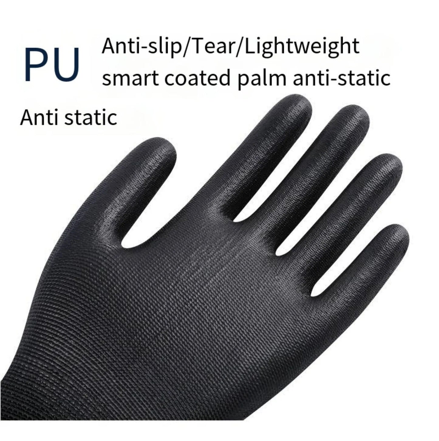 10 x PAIRS DURABLE SAFETY GLOVES ANTI SLIP