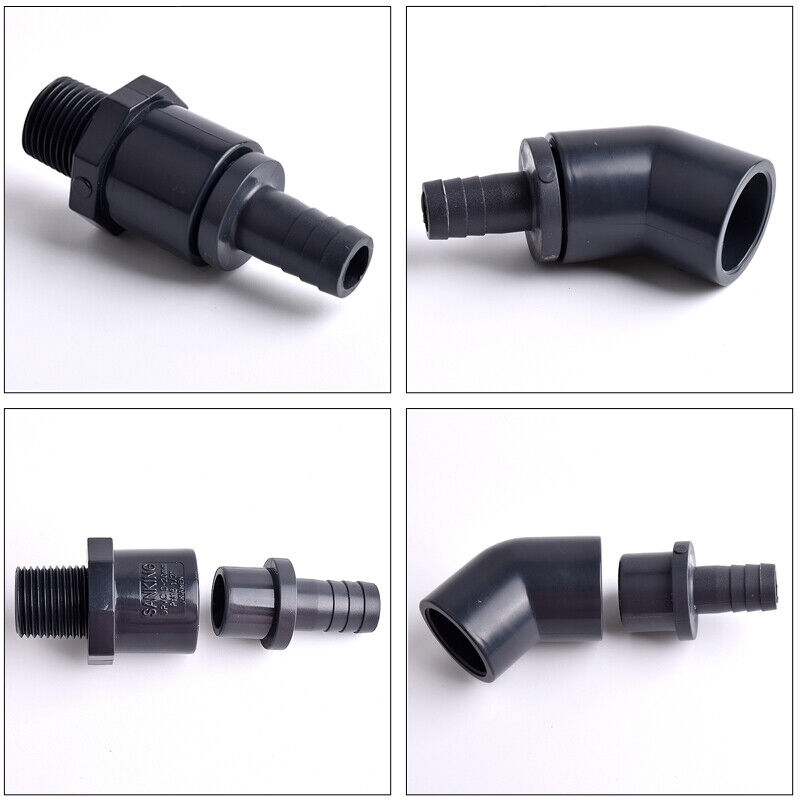 AQUARIUM POND FLEXIBLE HOSE TO SOLVENT WELD PIPE PVC FITTING 8 10 12 20 25 32mm