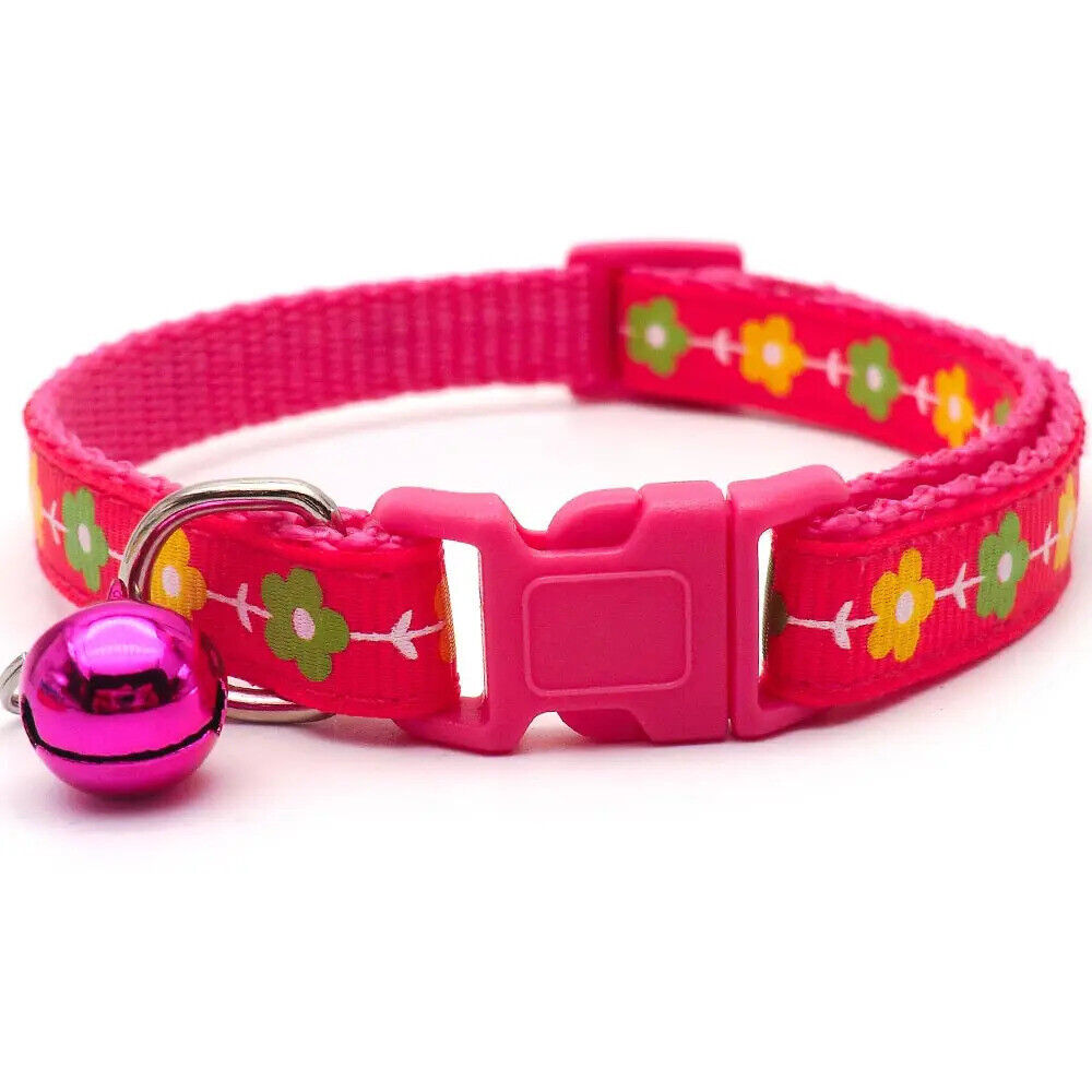 CAT / KITTEN FLOWER PRINT COLLAR SAFETY COLLAR