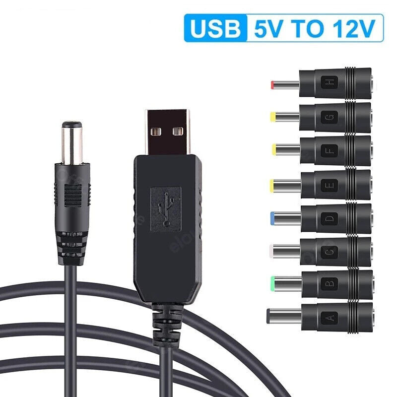 USB 5V TO 12V DC POWER BOOST LINE WITH 8 ADAPTORS