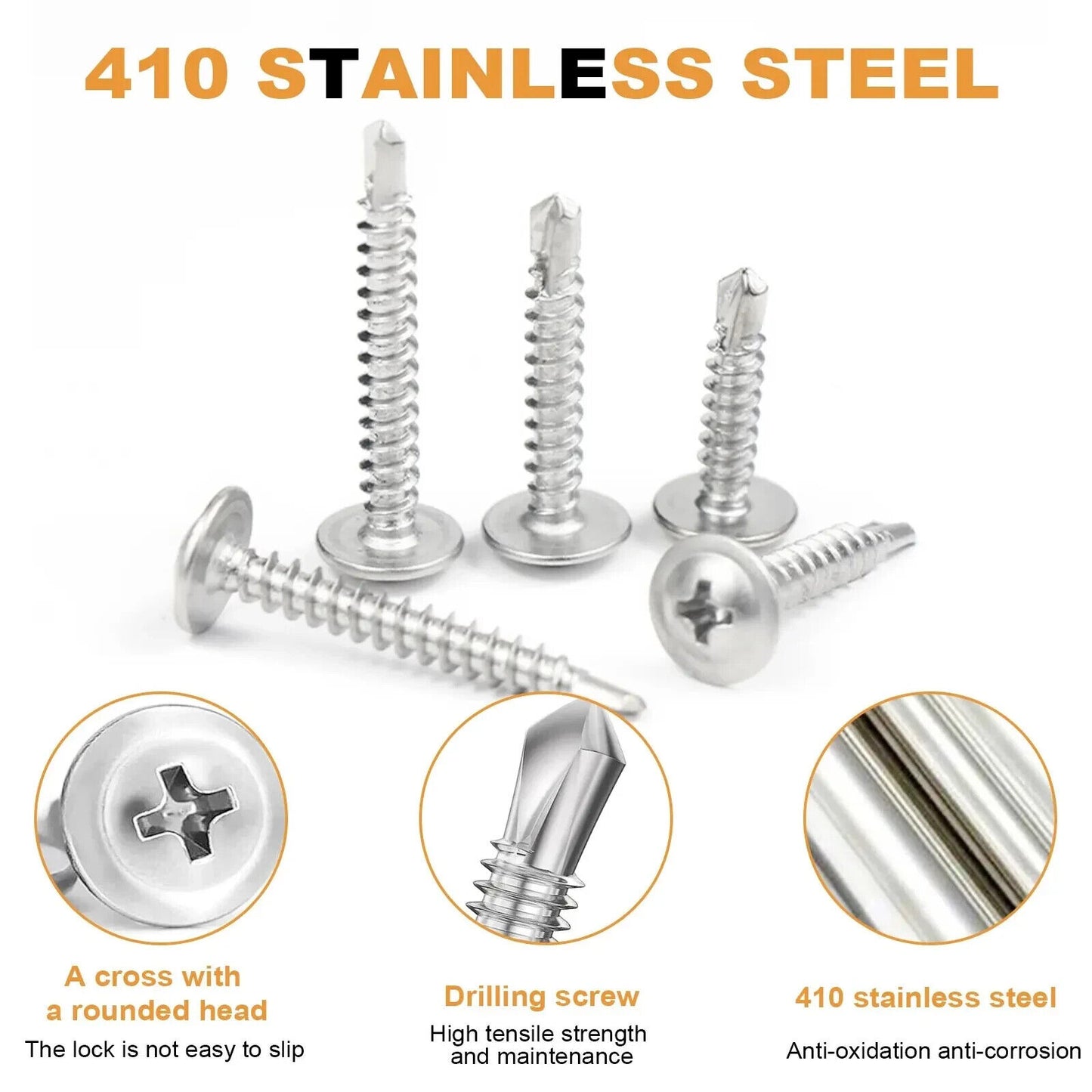 60 x STAINLESS STEEL TRUSS HEAD SELF TAPPING SCREWS