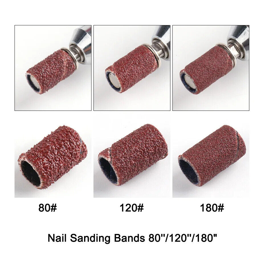 210 x MANICURE MACHINE SANDING BANDS 180 120 80 GRIT