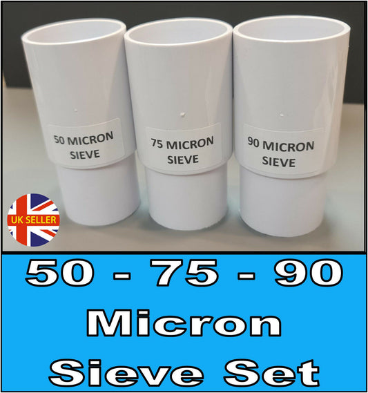 50 75 90 MICRON NYLON MESH STACKABLE SIEVE SET