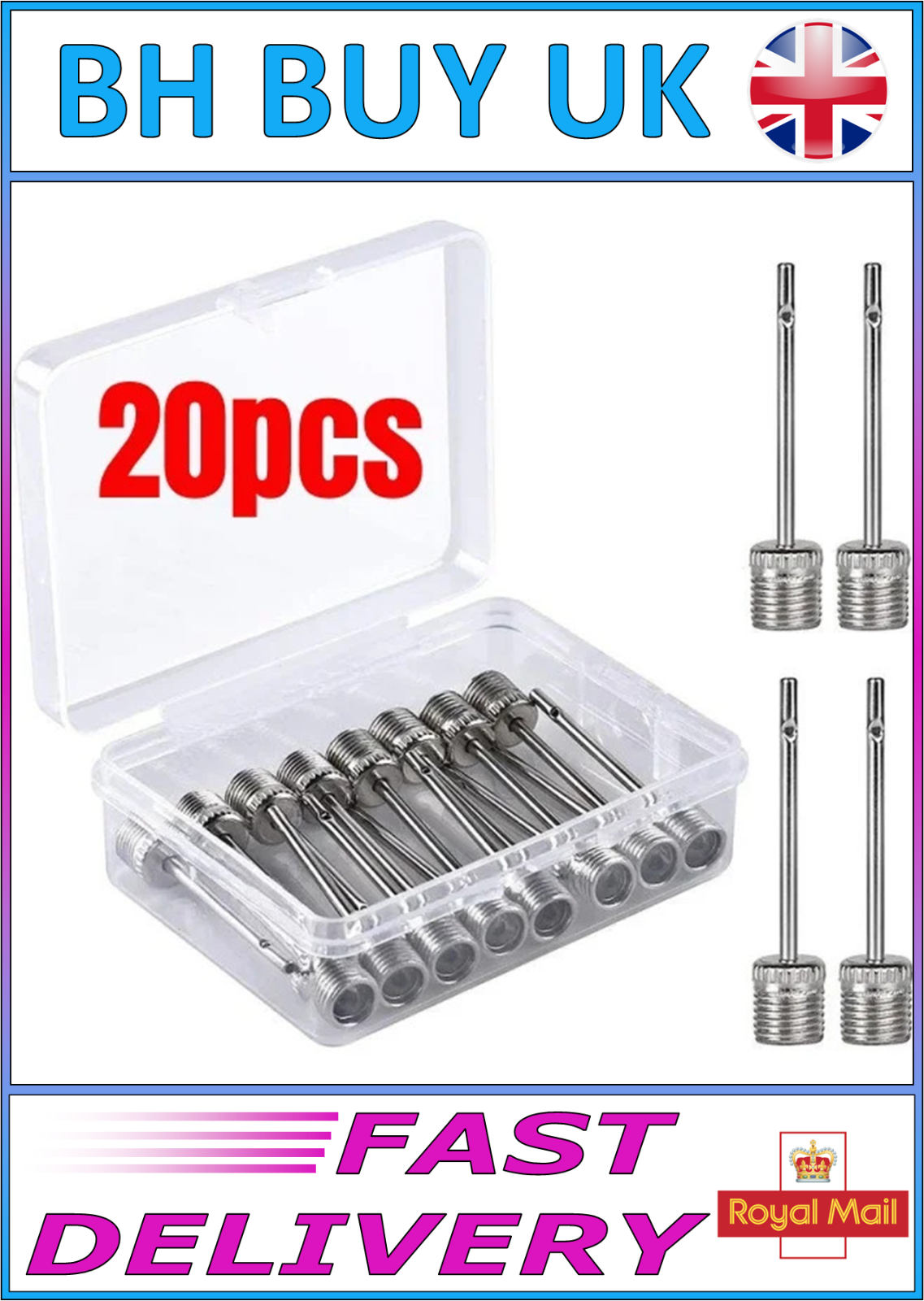 20 x SPORT BALL INFLATING NEEDLES