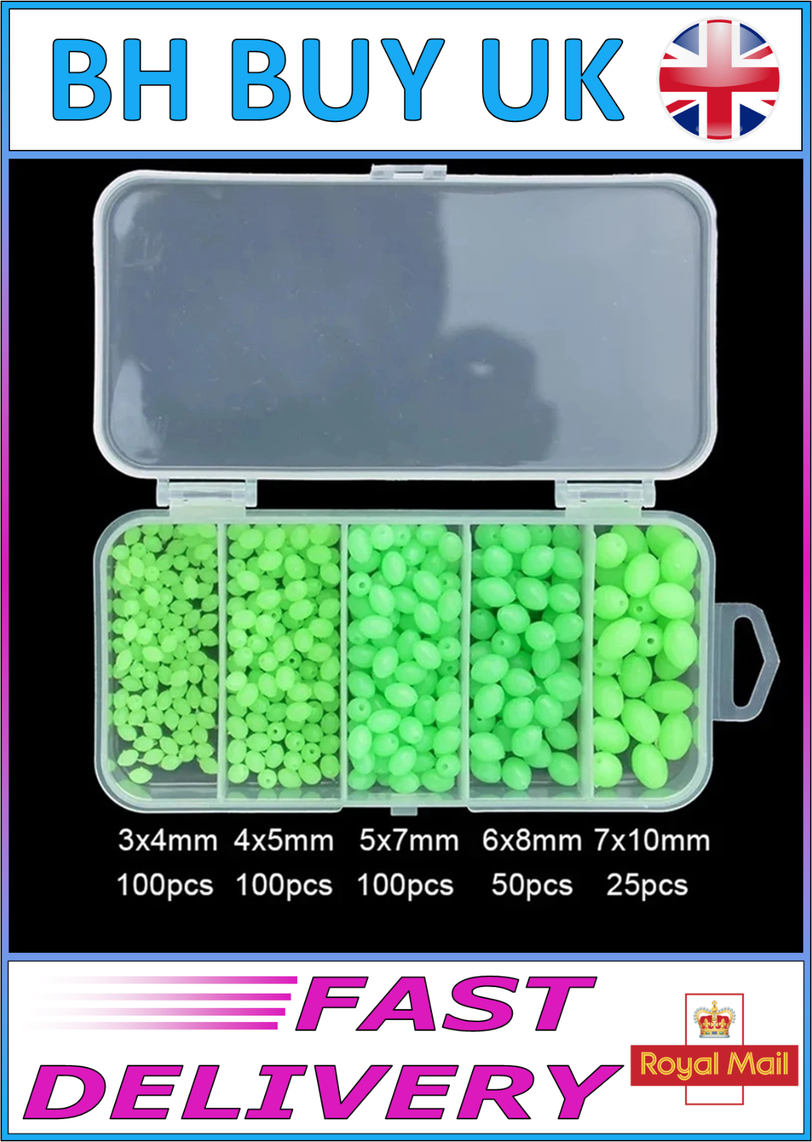 375 x LUMINOUS FISHING BEADS