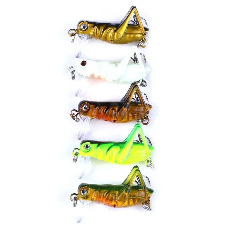 5 x GRASSHOPPER INSECT FISHING LURES 4cm 3g