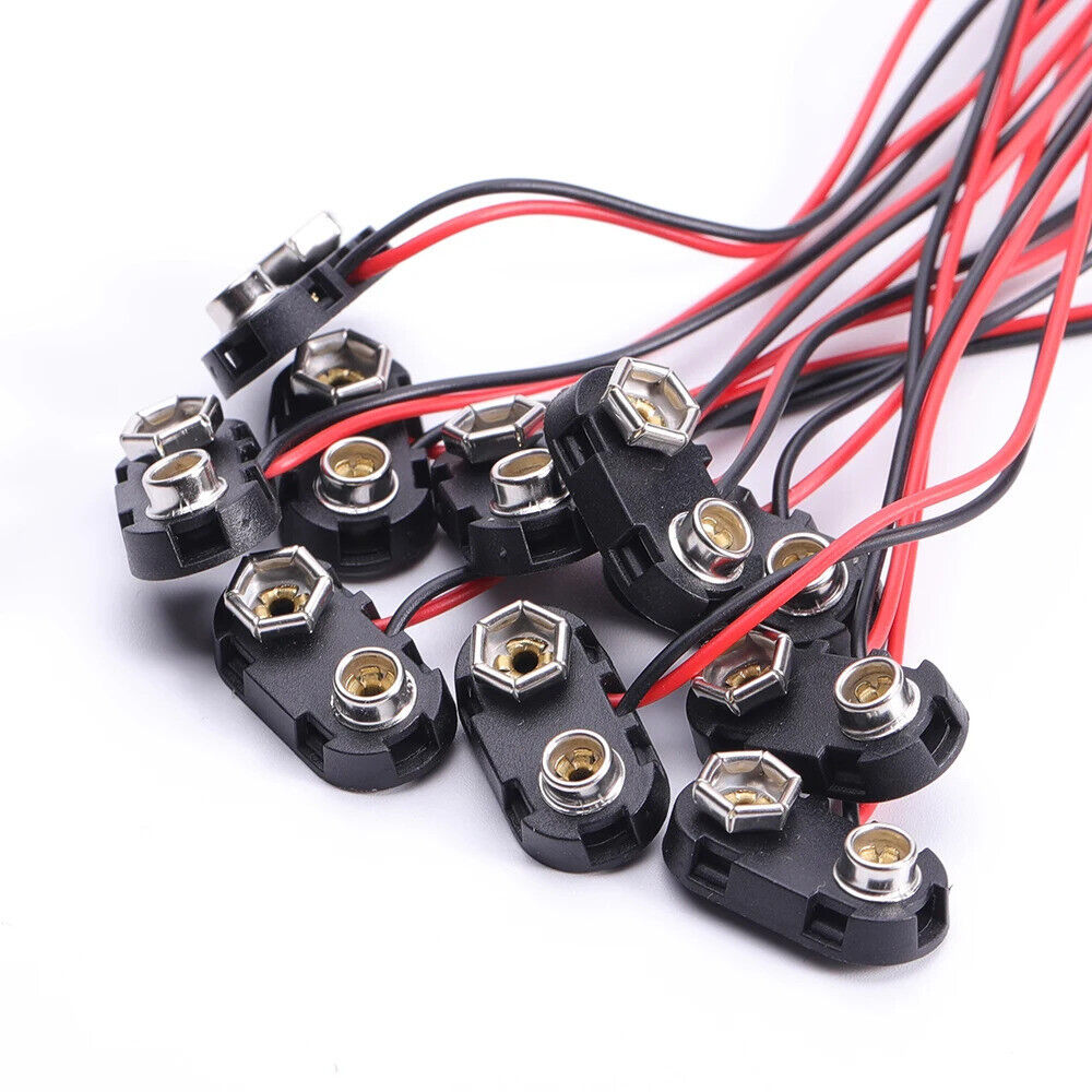 10 x 9V BATTERY SNAP CONNECTOR LEAD