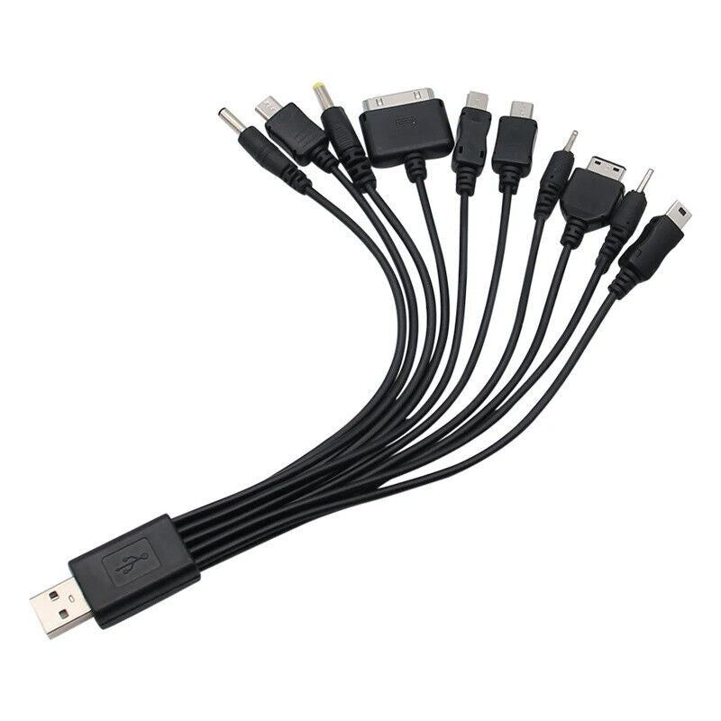 UNIVERSAL USB TO MULTI ADAPTOR, PHONE CHARGER 10 IN 1 CABLE