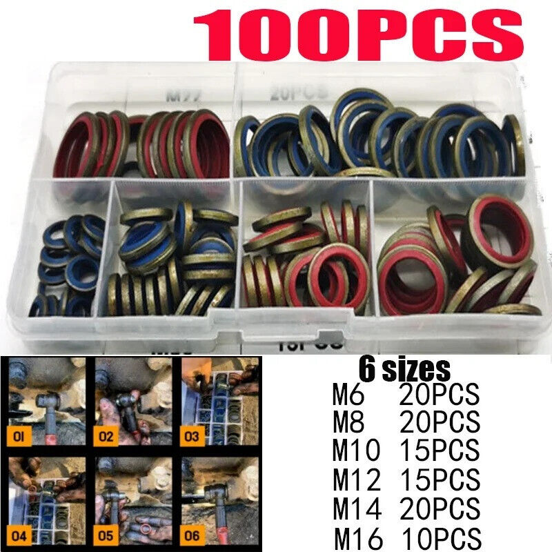 100 x SEALING GASKET SET