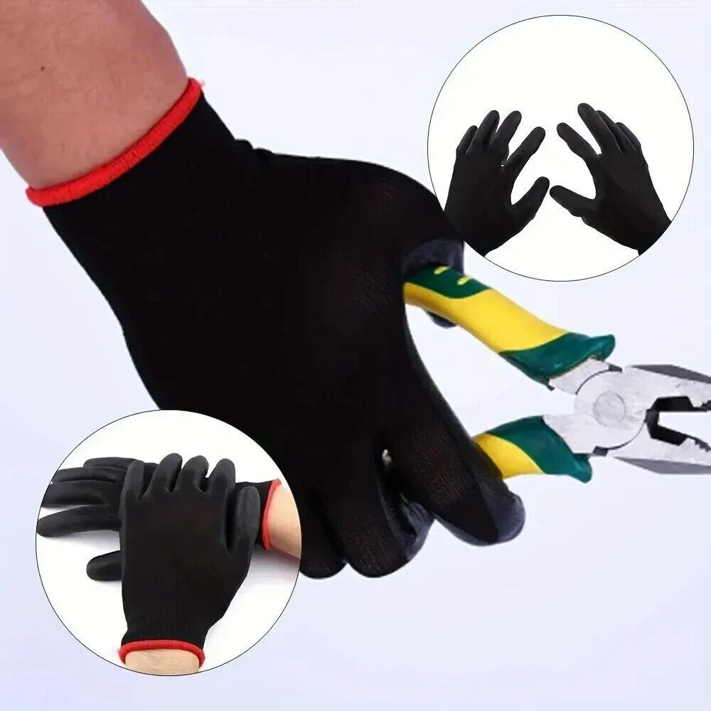 10 x PAIRS DURABLE SAFETY GLOVES ANTI SLIP