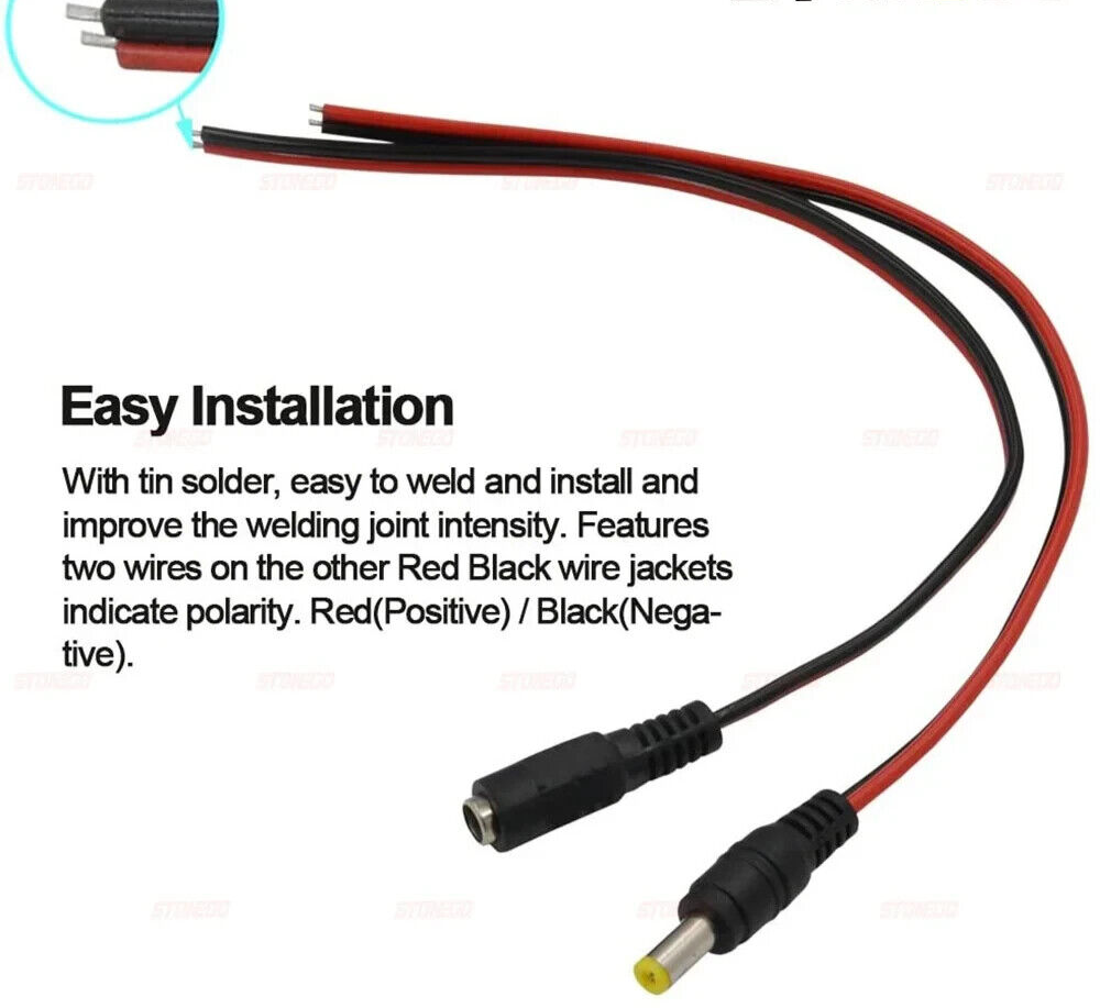 5 PAIRS DC MALE & FEMALE 5.5 x 2.1mm JACKS, 12V