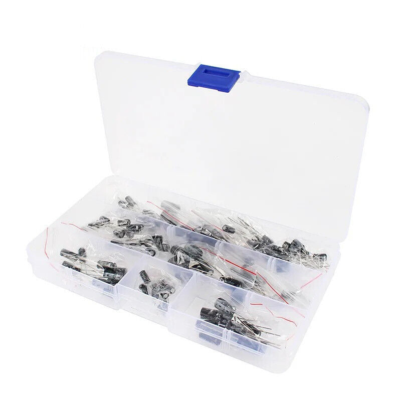 120 x ELECTROLYTIC CAPACITOR 16V 25V 50V ALUMINIUM KIT, 12 VALUES 1uF-470uF DIP