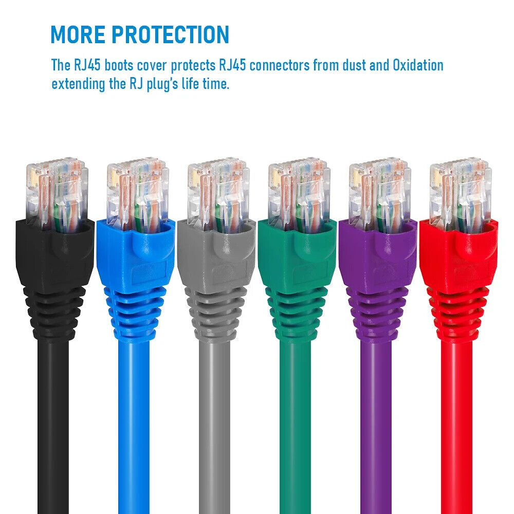 50 x RJ45 BOOTS, CAT5E CAT6 ETHERNET NETWORK CABLE