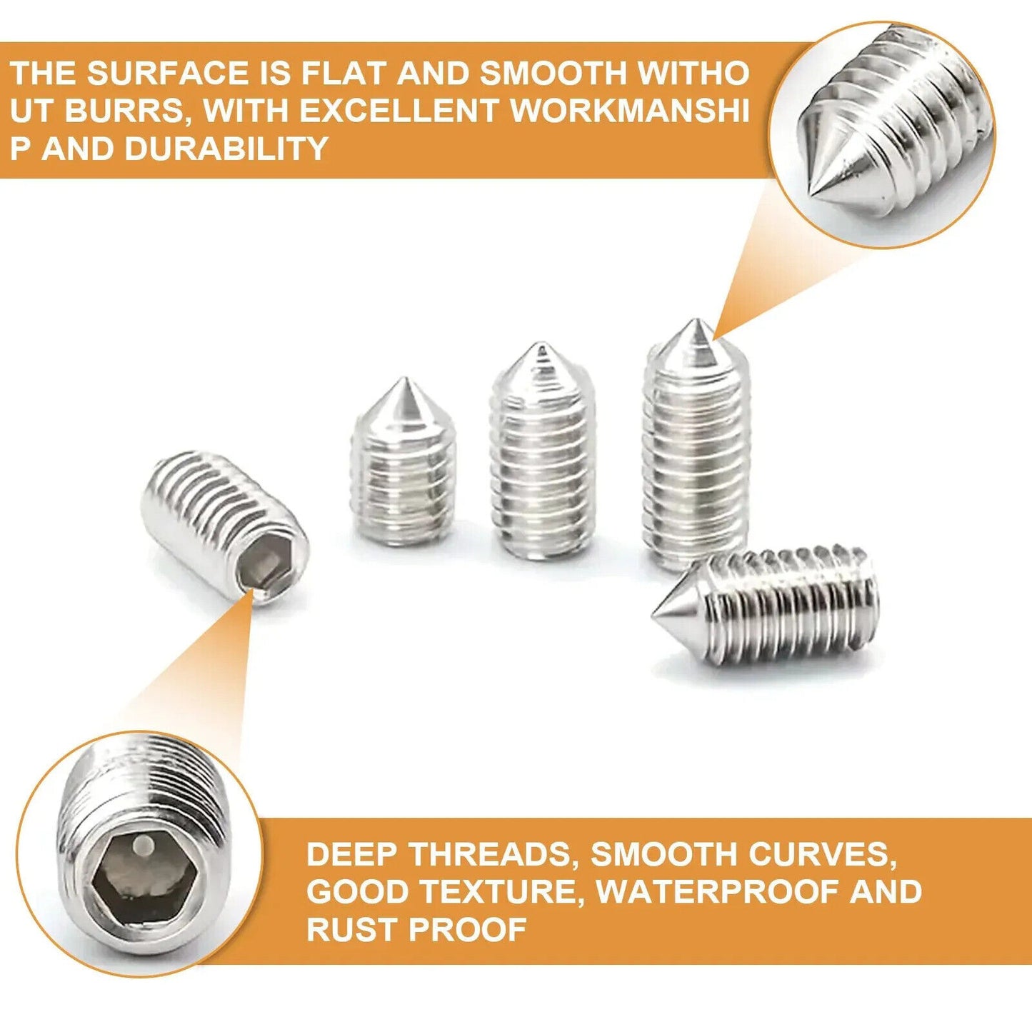 250 x HEADLESS HEX SOCKET SCREWS