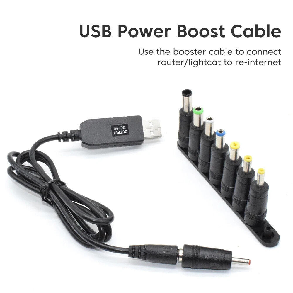 USB 5V TO 12V DC POWER BOOST LINE WITH 8 ADAPTORS