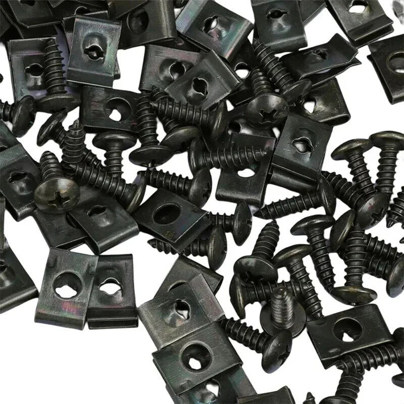 100 PACK U SHAPED CLIP BASE AND SCREW