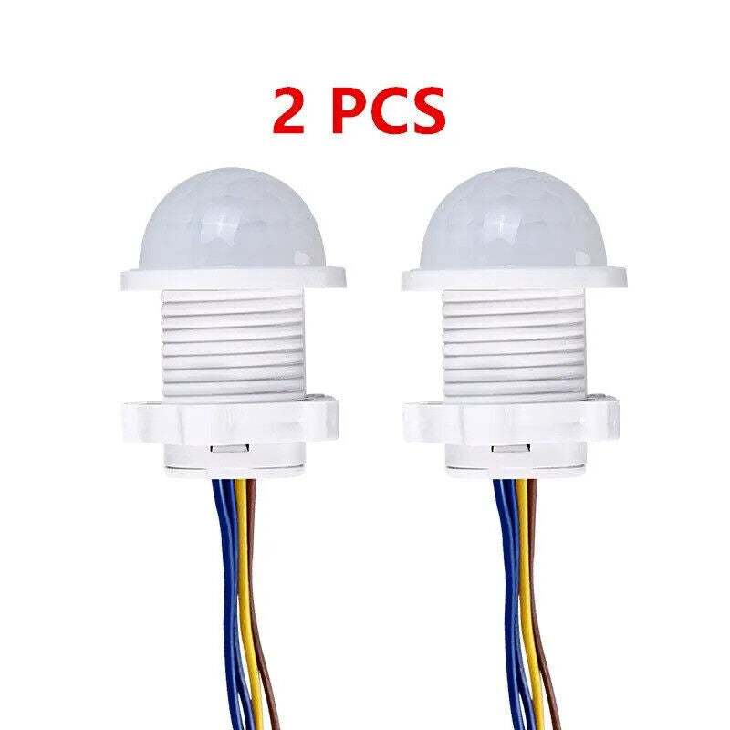 2 x SMART PIR SENSOR DETECTOR SWITCH 110V 220V MOTION ON OFF AUTO INFRARED