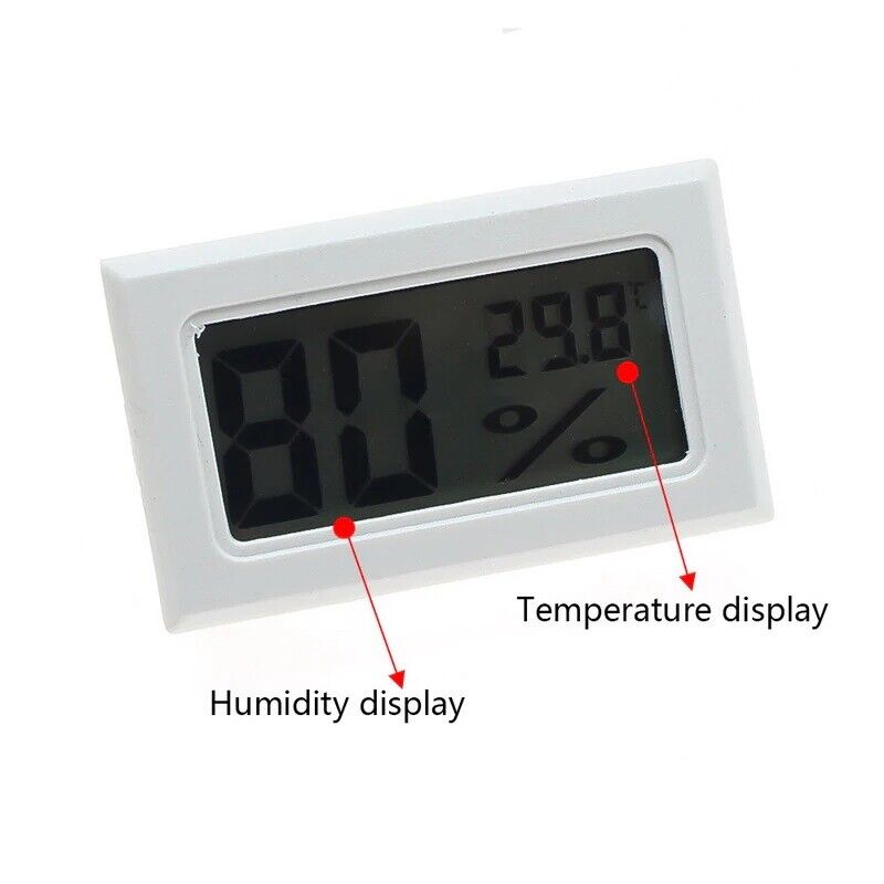 WHITE RECESSED DIGITAL HYGROMETER & THERMOMETER