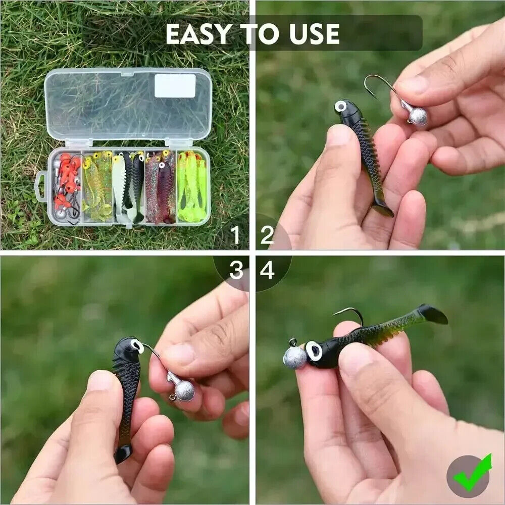 40 SOFT LURE FISHING SET 5cm 3.5g IN CASE