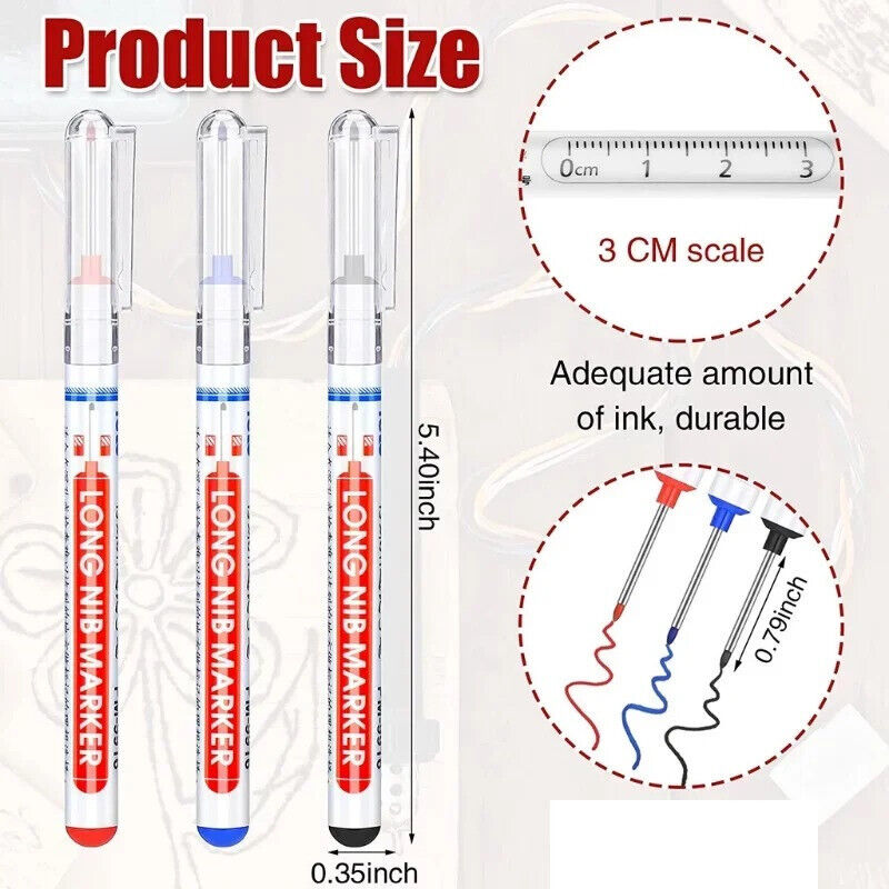 5 x DEEP HOLE MARKER PENS