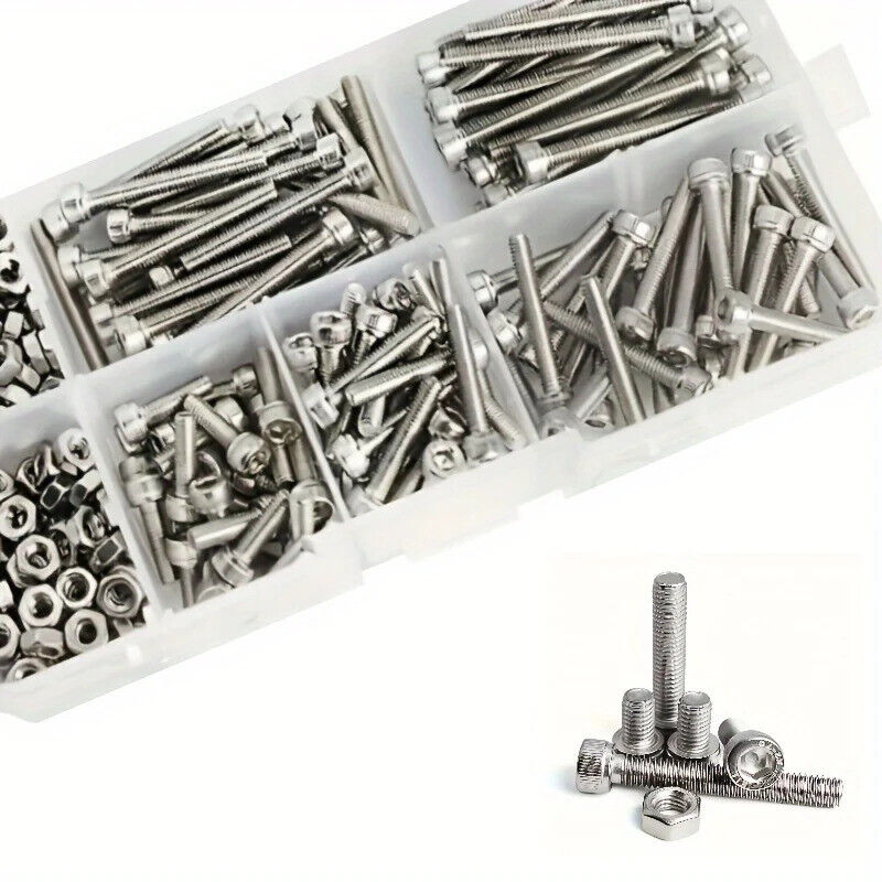 150 x HEX HEAD STAINLESS STEEL M3 SCREWS & NUTS SET, ALLEN KEY, BOLTS 304