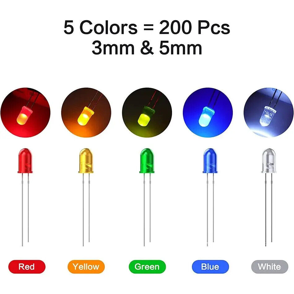 200 x 3mm & 5mm LED DIODE