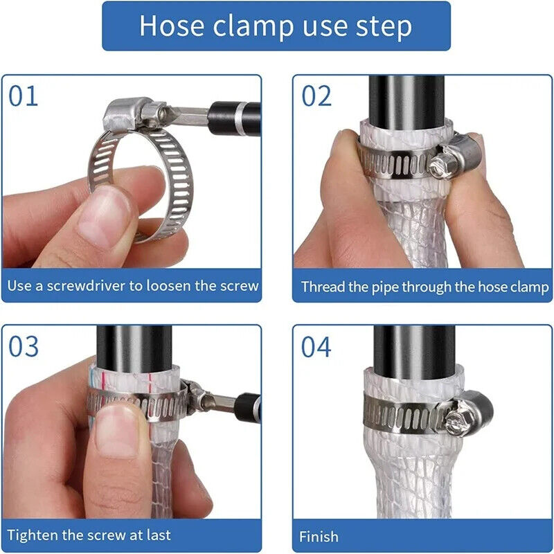 AQUARIUM / POND STAINLESS STEEL HOSE CLAMPS