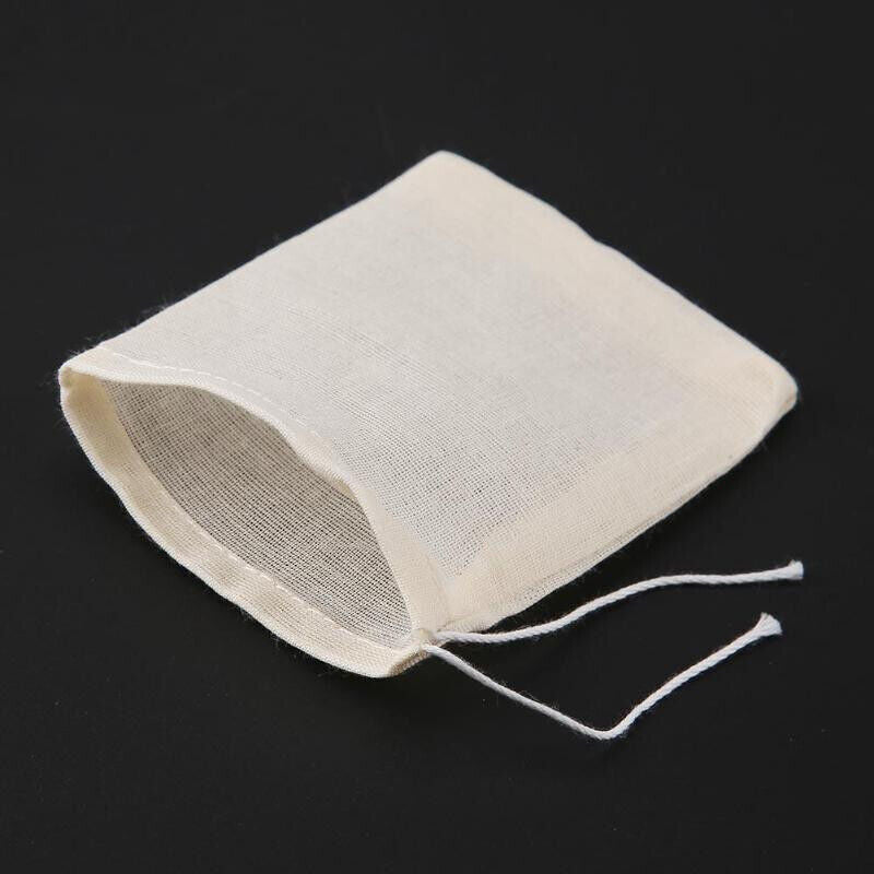 5x REUSABLE MUSLIN STRAINING BAG 10x15cm