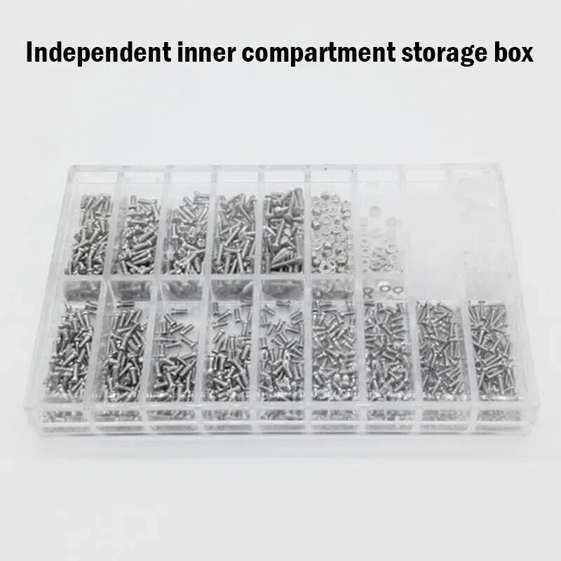 1000 x MICRO SCREWS & NUTS, GLASSES TOOL KIT