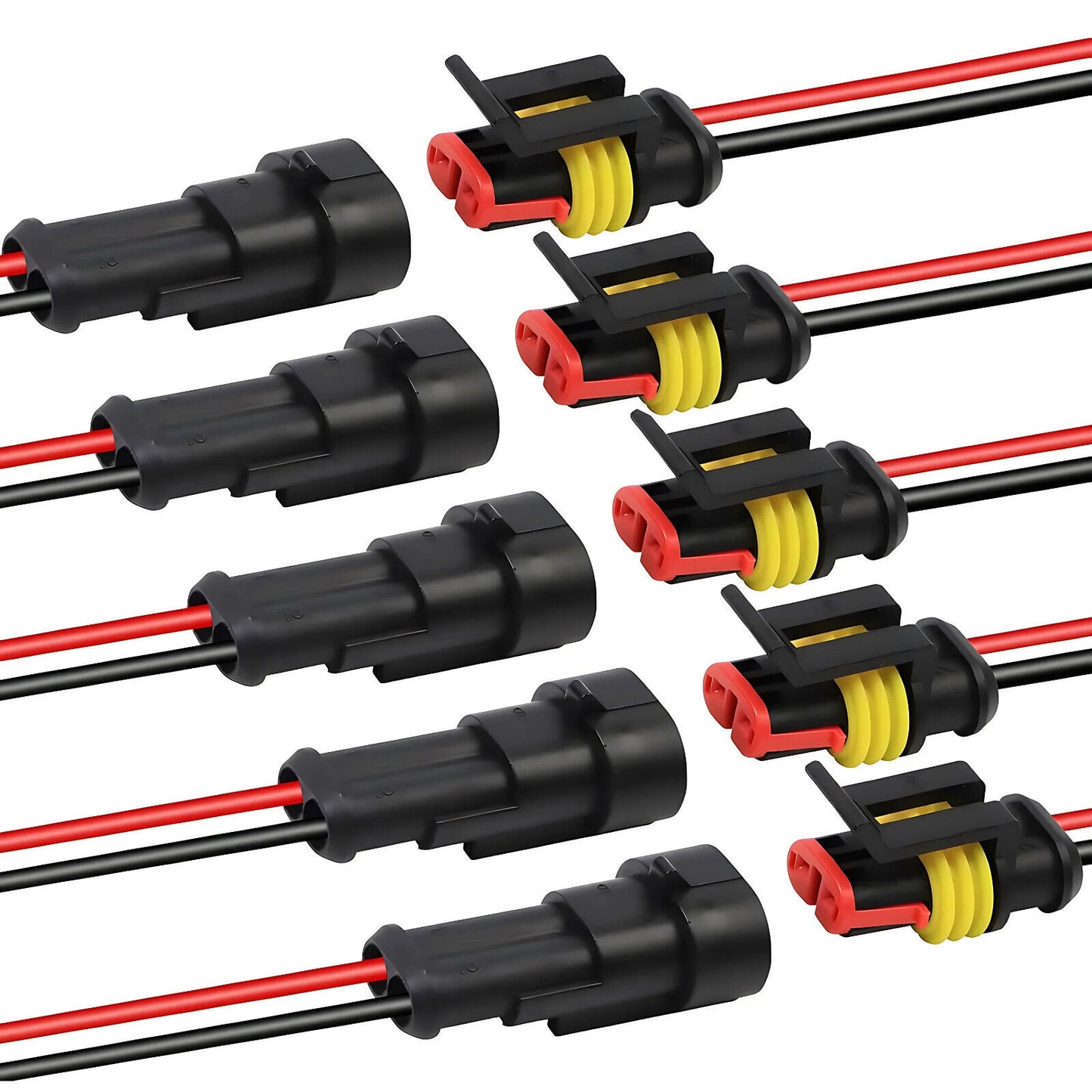 5 PAIRS WATERPROOF 2 PIN WIRE CONNECTORS