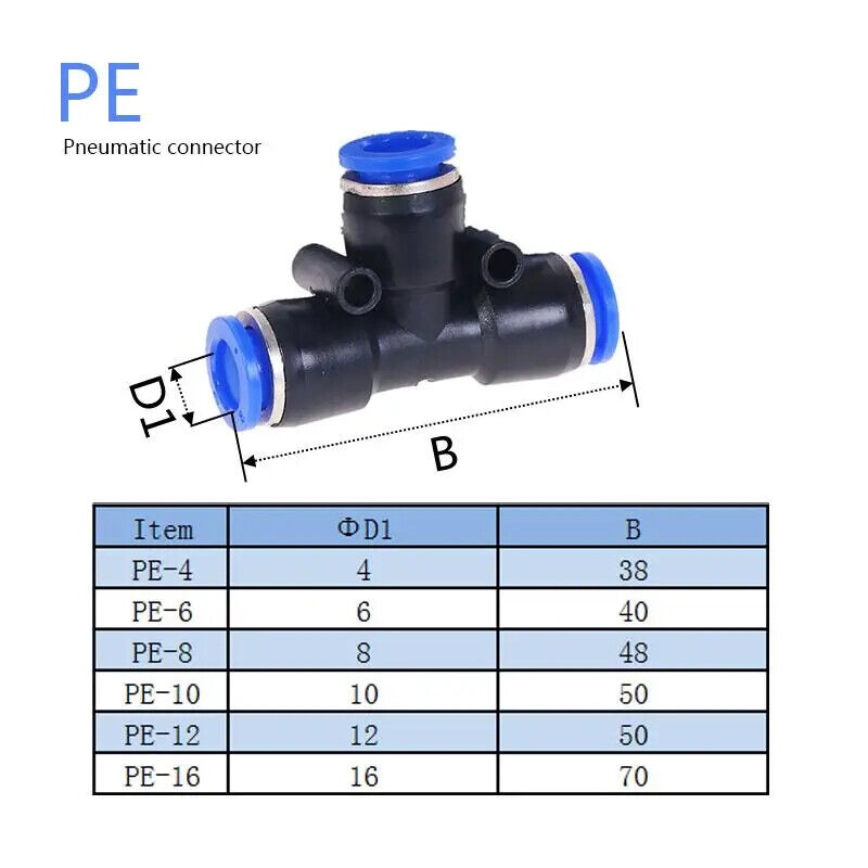 AQUARIUM / POND CO2 TEE 4 6 8 10 12mm