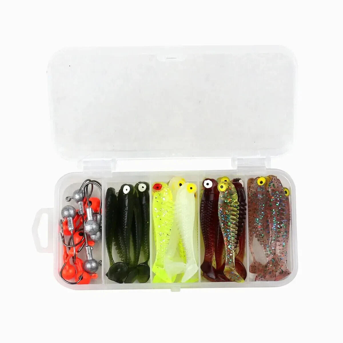 40 SOFT LURE FISHING SET 5cm 3.5g IN CASE