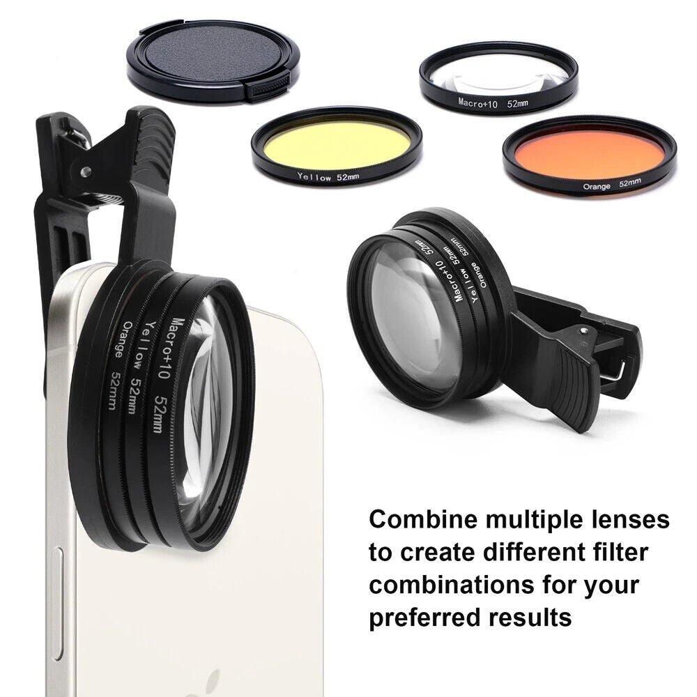 AQUARIUM CLIP ON CAMERA LENSES 52mm IN CASE