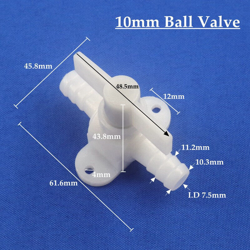 AQUARIUM 10mm SCREW DOWN BALL VALVE ISOLATOR TAP, POND