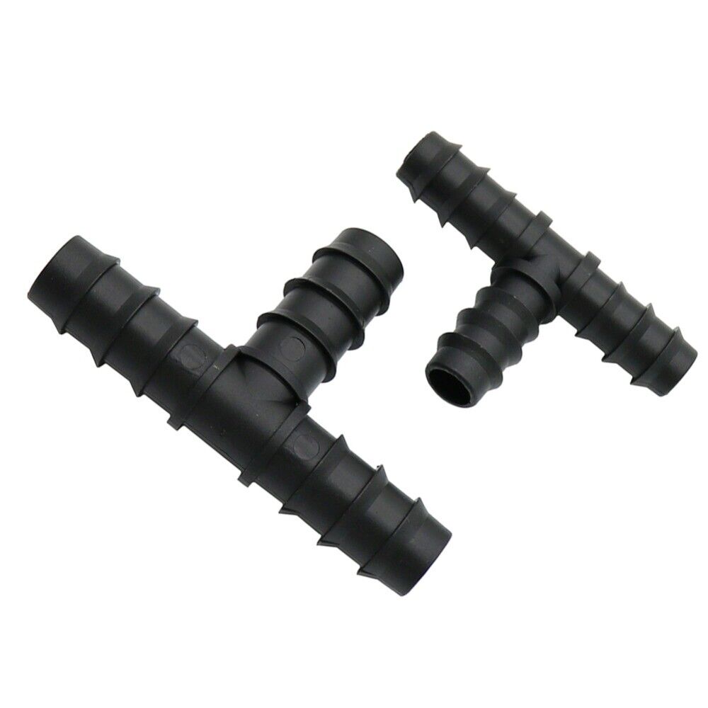 AQUARIUM / POND BARBED TEE FLEXIBLE PIPE HOSE CONNECTOR 13mm, 16mm & 25mm