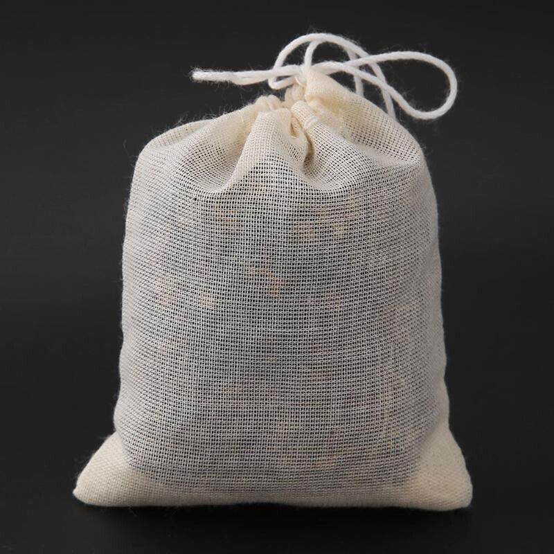 5x REUSABLE MUSLIN STRAINING BAG 10x15cm