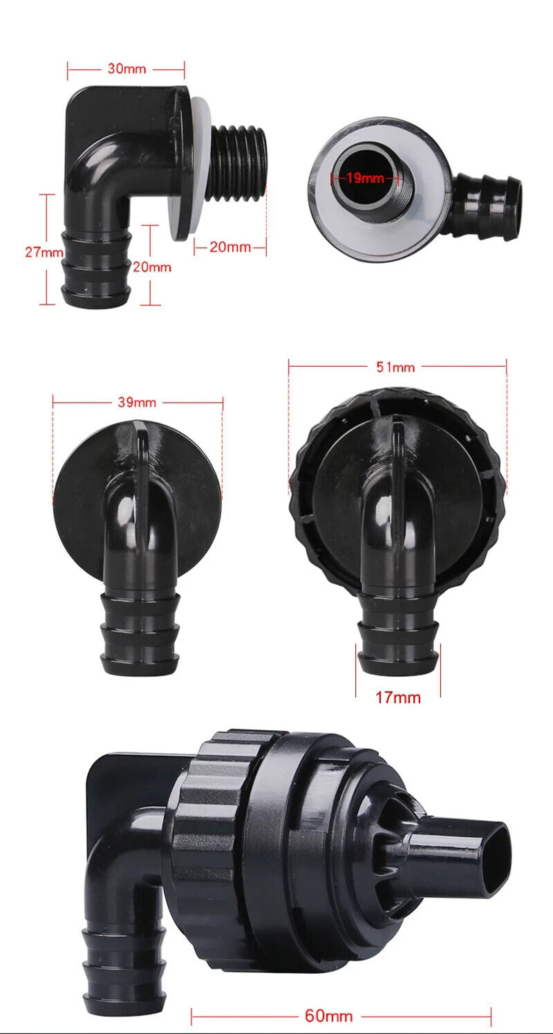 AQUARIUM TANK CONNECTOR OUTFLOW PIPE